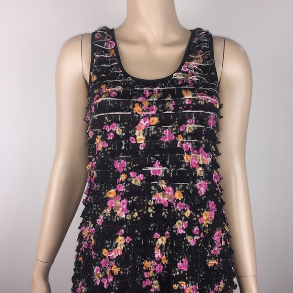 Free People S Multicolor Floral Ruffle Tunic Tank - Picture 2 of 9